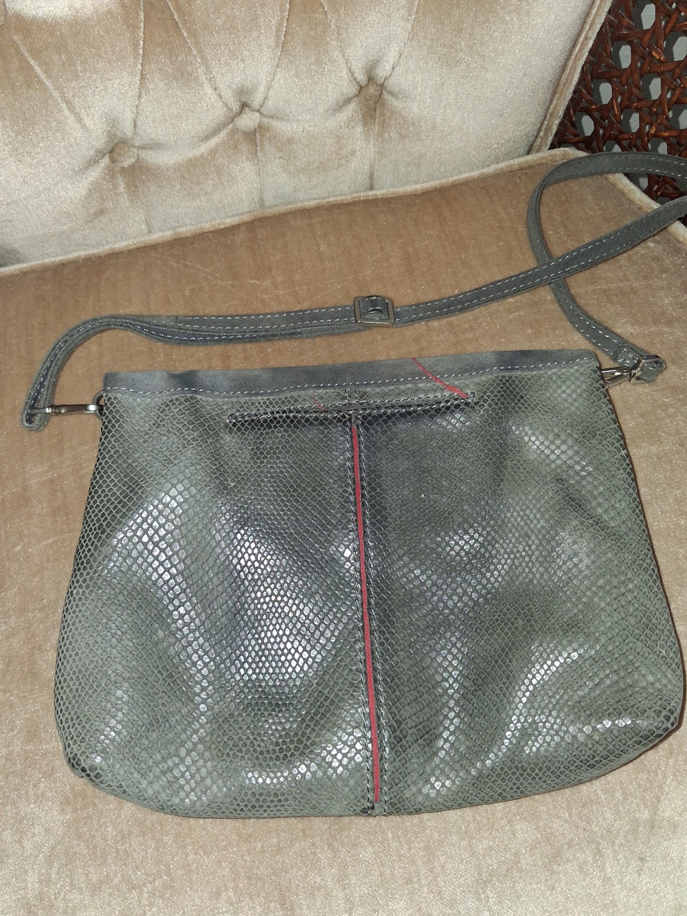 Hammitt los Angeles suede leather high end luxury purse gray snakeskin crossbody - Picture 8 of 14